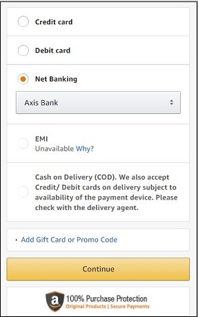Amazon Payment Page