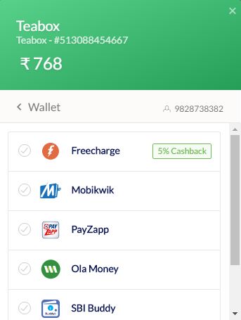 Teabox Freecharge Offer