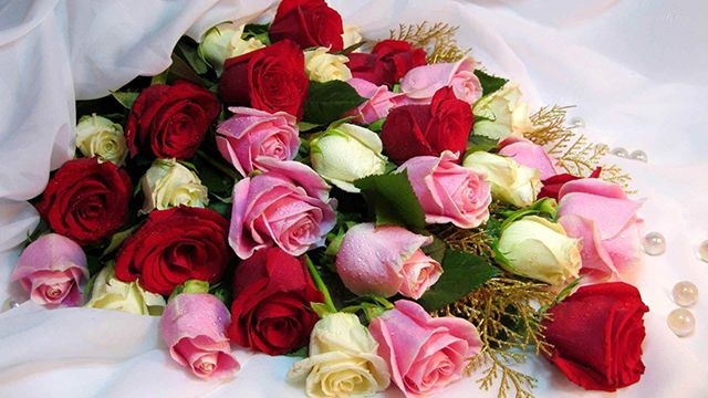 Long stemmed Roses and a big box of Chocolates