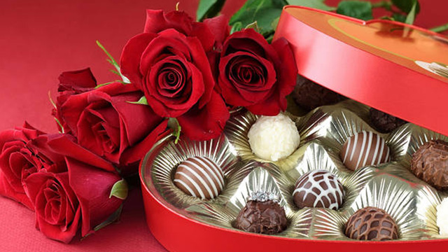 Red Flowers and Handmade Chocolates that Symbolise Love