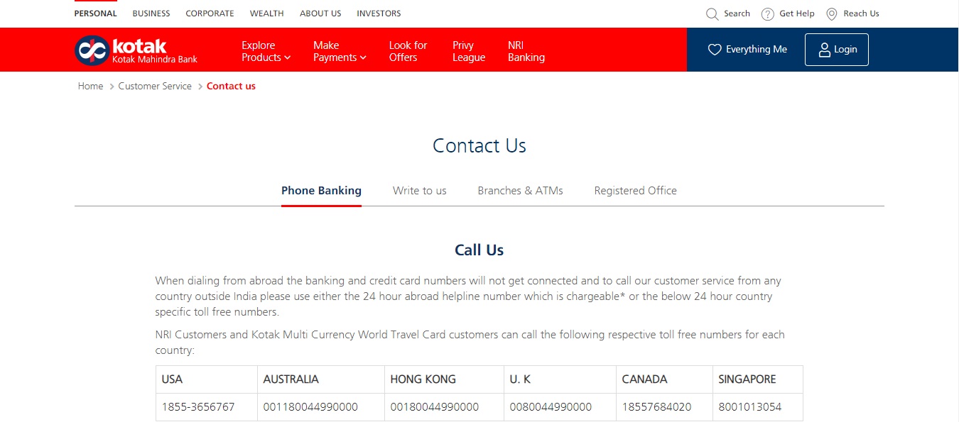 Kotak 811 Contact