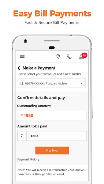 TATA Docomo Fixed Line Bill on My TATA Docomo App