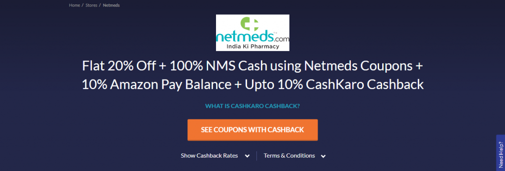 Visit Netmeds Store Via CashKaro