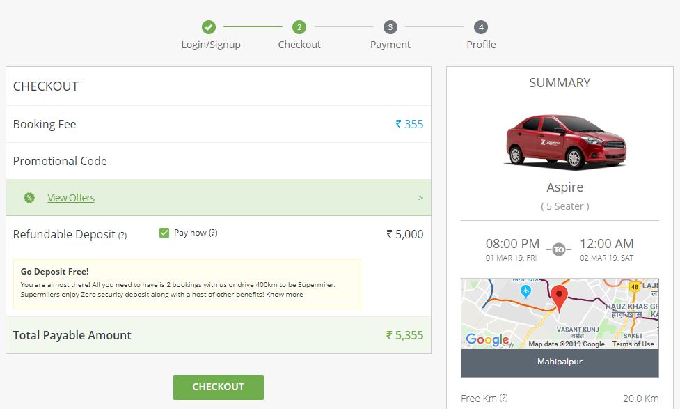 Zoomcar new user offer Clearance