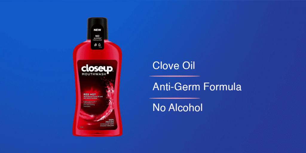 Closeup Red Hot Anti Germ Mouthwash
