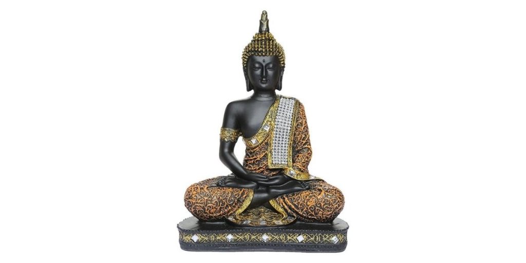 Global Grabbers Polyresin Sitting Buddha Idol Statue