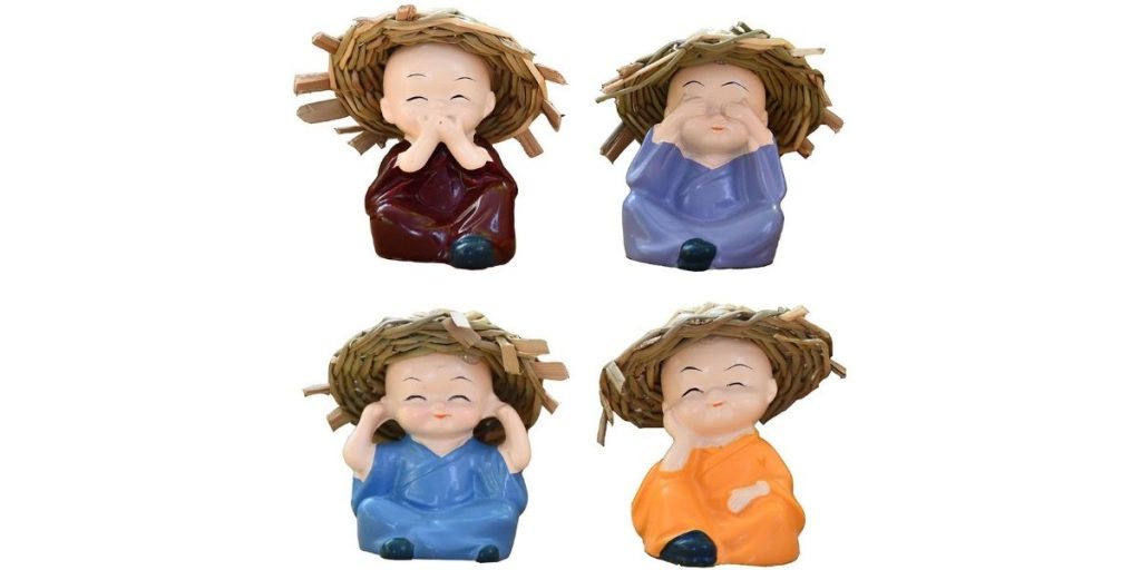 Natali Traders Polyresin Baby Hat Monk Buddha Idols