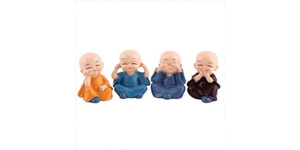 Tied Ribbons Resin Buddha Monk Statues