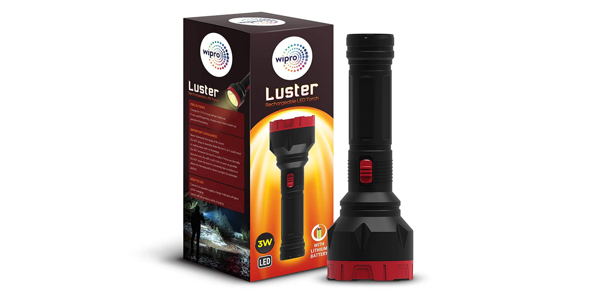 Wipro Luster LED Rechargeable Torch