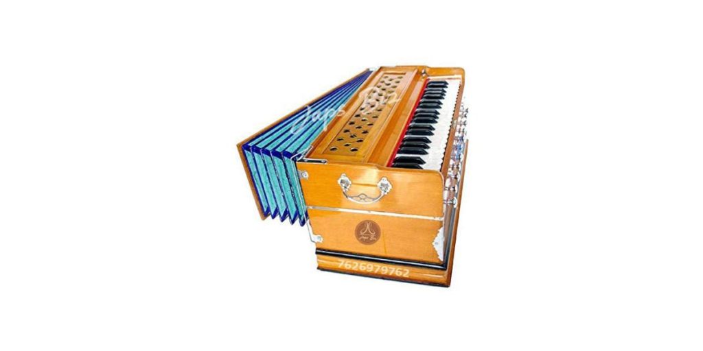 JAPS BIZ Best Harmonium 9 Stopper, Chudidaar Bellow, 42 Key, Two Reed(Bass-Male),3 1/2 Octave, Coupler Harmonium With Free Bag
