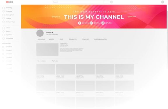 Image of an YouTube channels home page