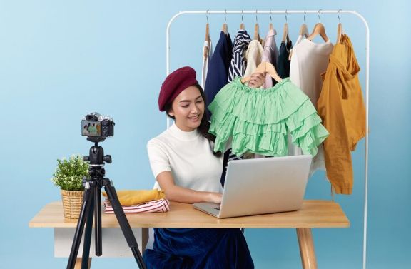 Women selling clothes online