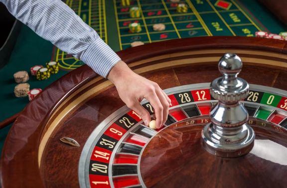 Roulette wheel at a casino