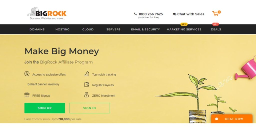 BigRock Affiliate Program's Screenshot