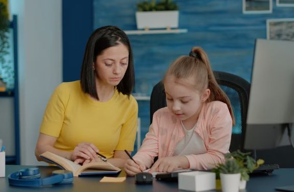 Women teaching at home