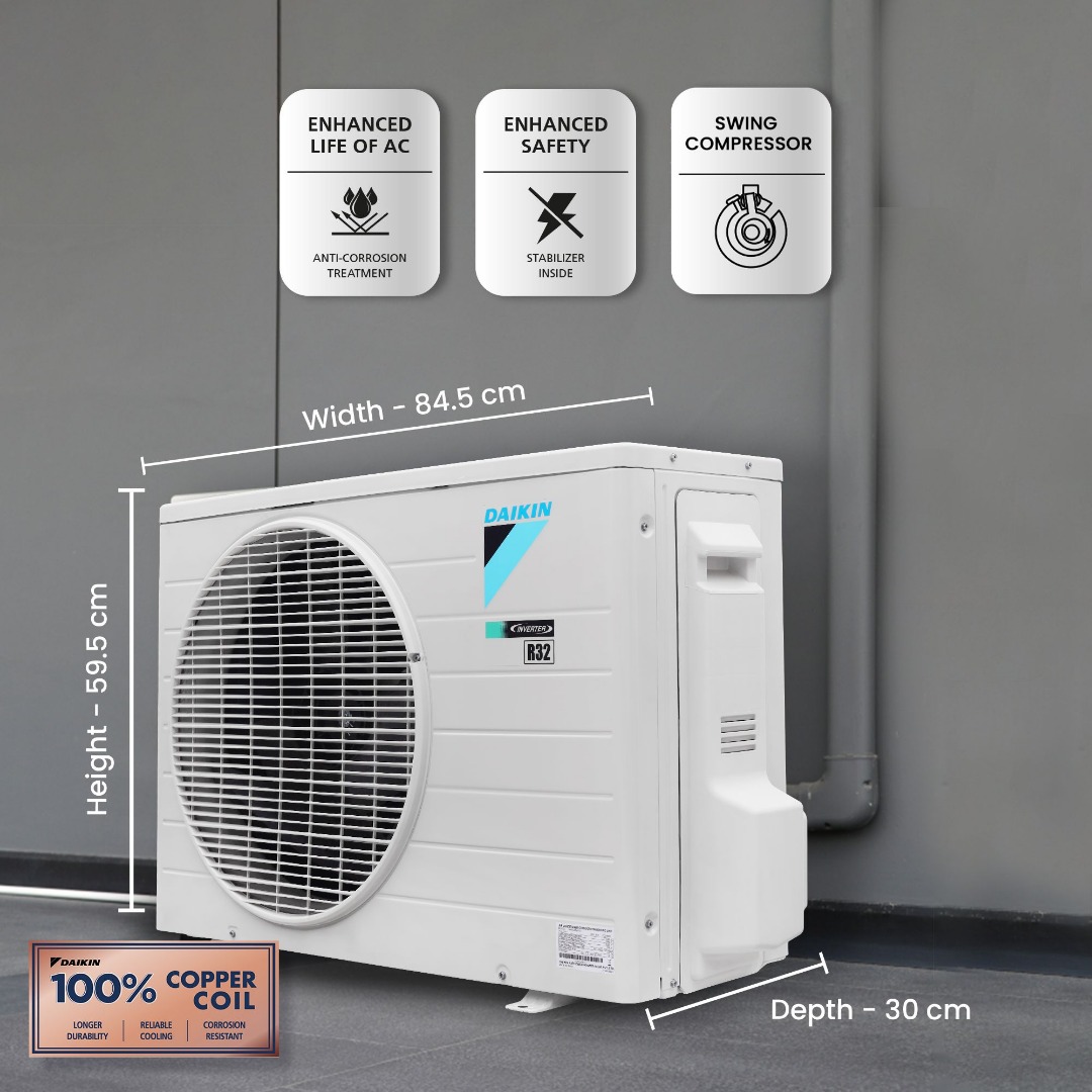Daikin 1.5 Ton 5 Star Inverter Split AC (Copper, PM 2.5 Filter, MTKM50U, White)