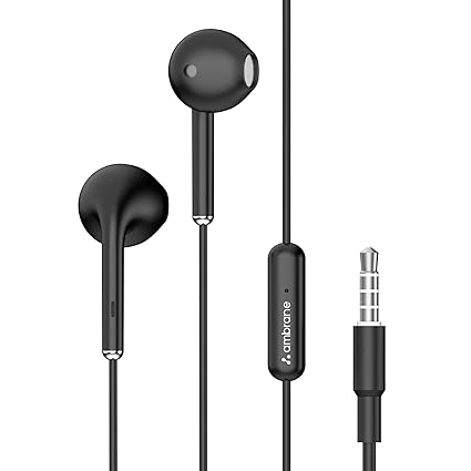 Ambrane Wired in Ear Earphones with in-line Mic