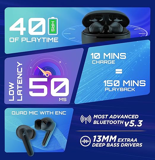 Fastrack Fpods FX100 Bluetooth TWS In-Ear Earbuds