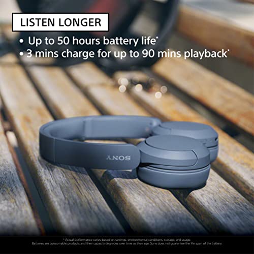 Sony WH-CH520, Wireless On-Ear Bluetooth Headphones with Mic
