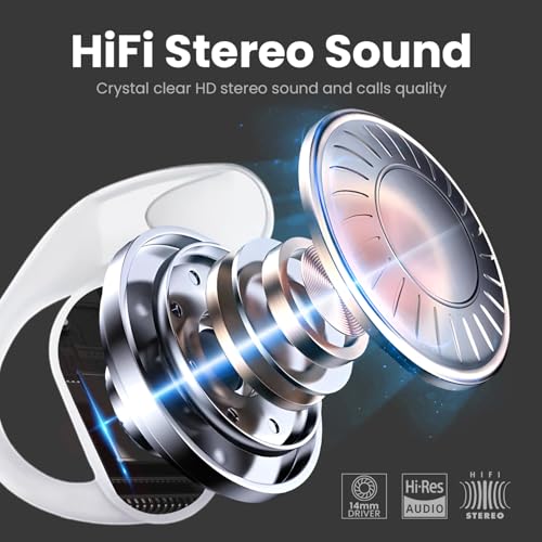 HY Flexfit Open Ear Headphones, 120° Rotation Angle Adjustment Wireless Earbuds