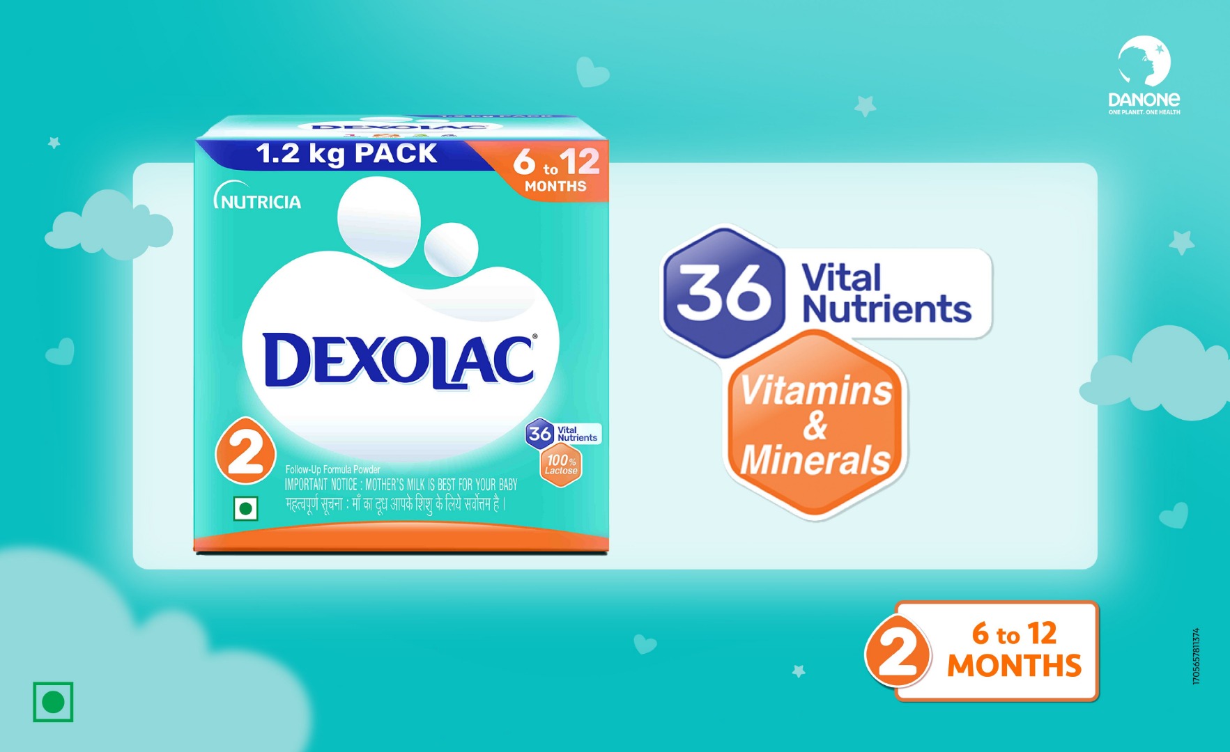 DEXOLAC Infant Formula Powder - Stage 2 (6 to 12 months) - 1.2 KG Large pack