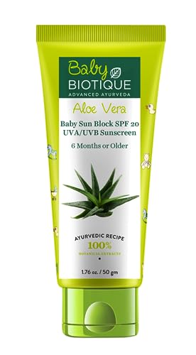 Biotique Aloe Vera Baby Sun Block SPF 20 UVA UVB Sunscreen
