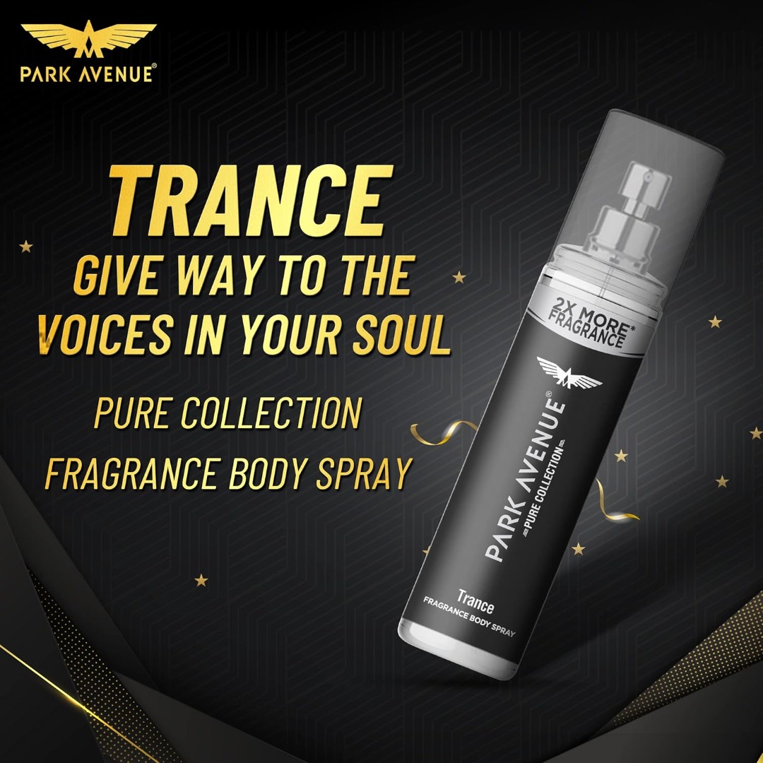 Park Avenue Pure Collection Trance Fragrance Body Spray for Men, Pack of 2