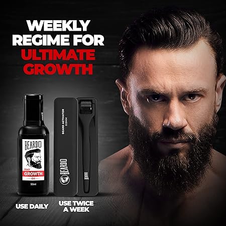 Beardo Beard Activator Derma Roller for Men, 540 - 0.5mm Chromium needles