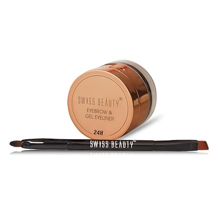Swiss Beauty Waterproof Eyebrow & Gel Eyeliner 2 In 1 With Brush
