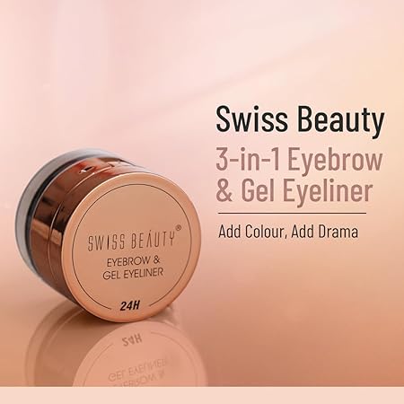 Swiss Beauty Waterproof Eyebrow & Gel Eyeliner 2 In 1 With Brush