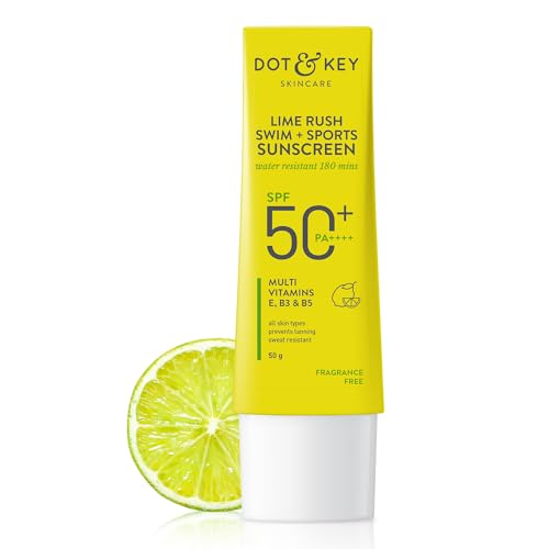 Dot & Key Lime Rush Swim + Sports Sunscreen SPF 50 PA++++, Water Resistant & Sweat Resistant Sunscreen, UV/UVA Protect