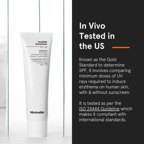 Minimalist Invisible Sunscreen for Oily Skin, SPF 40 PA+++