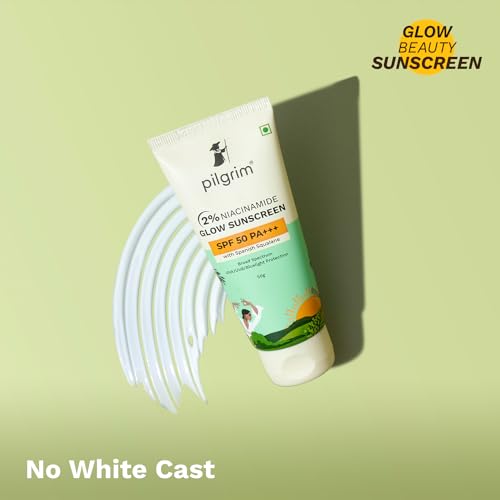 Pilgrim 2% Niacinamide Glow Sunscreen SPF 50 +++ for men and women with Spanish Squalane