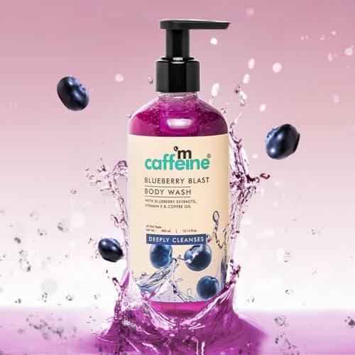 mCaffeine Blueberry Blast Body Wash with Fruity Fresh Blueberry Long Lasting Fragrance