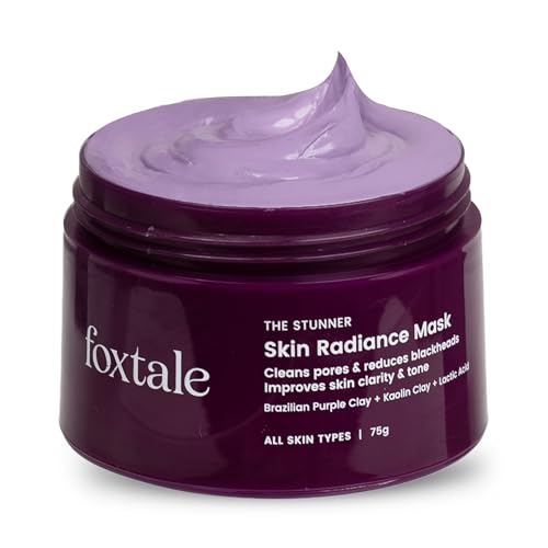 Foxtale De-Tan Face Mask for Glowing Skin Clay Mask with Lactic Acid for Tan Removal