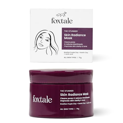 Foxtale De-Tan Face Mask for Glowing Skin Clay Mask with Lactic Acid for Tan Removal