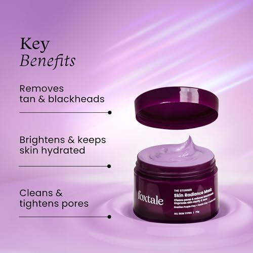 Foxtale De-Tan Face Mask for Glowing Skin Clay Mask with Lactic Acid for Tan Removal