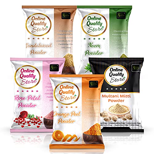Online Quality Store Multani Mitti with Chandan Powder, Pack of 5
