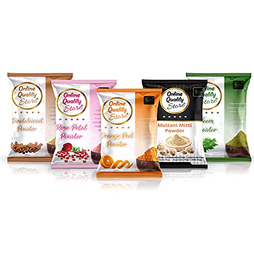 Online Quality Store Multani Mitti with Chandan Powder, Pack of 5