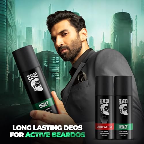 Beardo Perfume Deo Spray - LEGACY & GODFATHER Deodorant for Men, Pack of 2
