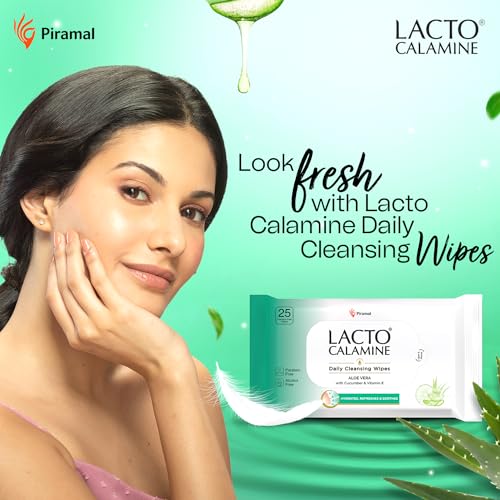 Lacto Calamine Daily Cleansing Facial Wipes, Pack of 3
