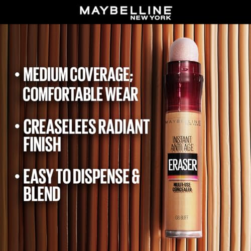 Maybelline New York Pencil Radiant Concealer, Ultra Blendable, Instant Anti Age Dark Circles and Blemish Eraser, Caramel