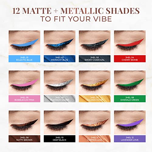 Just Herbs Eyeliner Waterproof And Smudge Proof, Long Lasting Matte Eyeliners, Deep Black