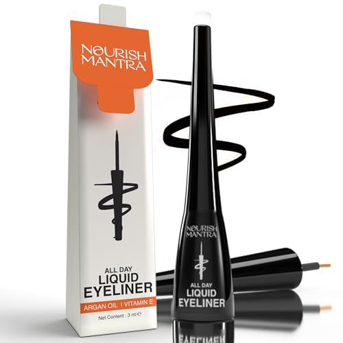 Nourish Mantra's All-Day Liquid Eyeliner, Formulated with Argan Oil, Vitamin E & Glycerine, Black Color