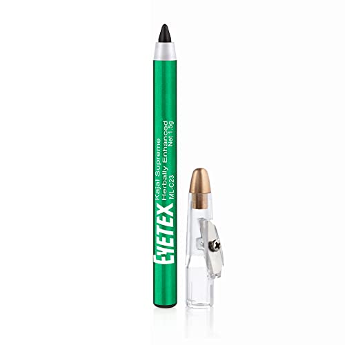 Eyetex Kajal Supreme Herbally Enhanced, Deep Black Matte Finish, Jet Black