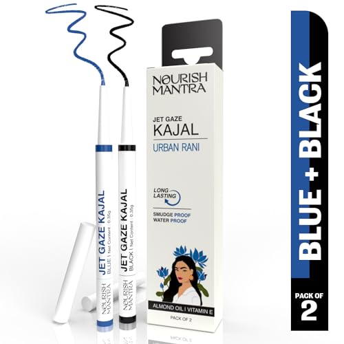 Nourish Mantra Jet Gaze Kajal Urban Rani, Combo, Black & Blue