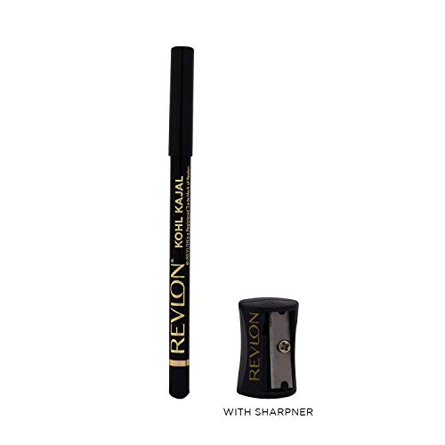 Revlon Kohl Kajal Eye Liner Pencil With Sharpener, Black, Matte Finish