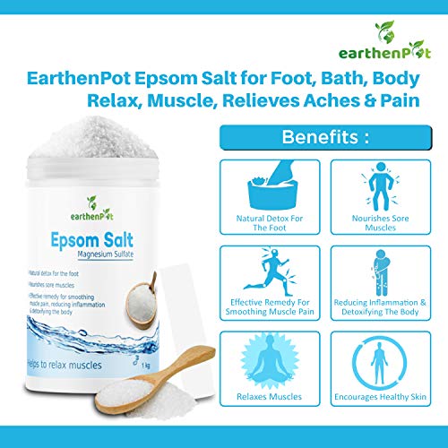 EarthenPot Epsom Bath Salt granule for Foot, Body Relax, Muscle, Relieves Aches & Pain