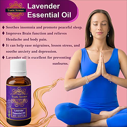 Exotic Aromas Lavender Essential Oil & Sandalwood Essential Oil, Pack of 2