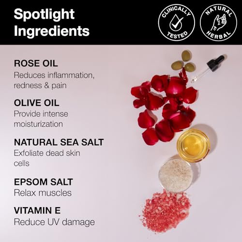 Soulflower Rose Geranium Bath Salt, Pain Relief, Body Pain, Relaxing Aroma, Moisturized Skin